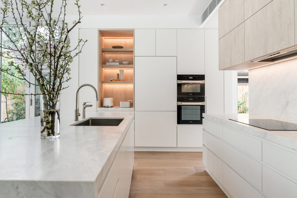 Antarctic White Marble Slabs Sydney Bellevue Hill Residence